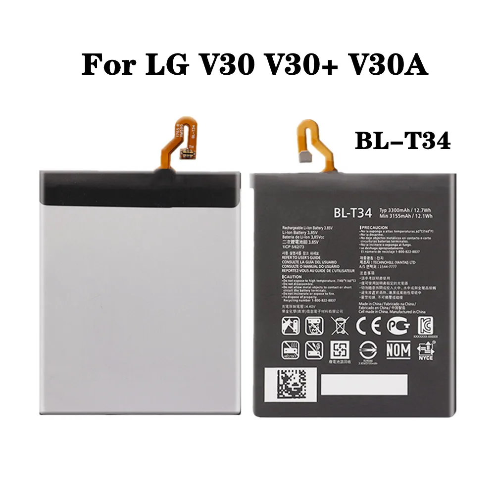 

High Quality 3300mAh BL-T34 Phone Battery BLT34 For LG V30 V30+ V30A LS998 H930 H932 BL T34 Replacement Battery Bateria In Stock