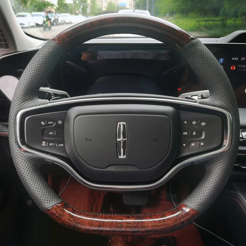 Leather imitation mahogany hand sewn steering wheel cover For LINCOLN CONTINENTAI Nautilus MKC MKZ Corsair Aviator
Leather imitation mahogany hand sewn steering wheel cover For LINCOLN CONTINENTAI Nautilus MKC MKZ Corsair Aviator