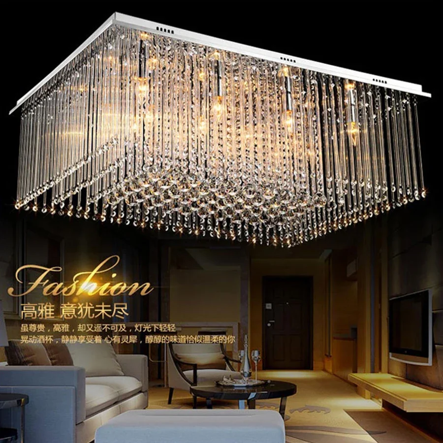 Modern Crystal LED Chandelier Square Luxury Remote Ceiling Lamp Indoor Hanging Lighting for Living Room Dining Room Lobby
Modern Crystal LED Chandelier Square Luxury Remote Ceiling Lamp Indoor Hanging Lighting for Living Room Dining Room Lobby