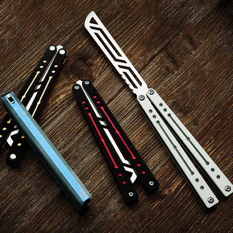 TheOne Nautilus Balisong Trainer Aluminum Channel Liner Handles G-10 Fiberglass EDC Butterfly Training Knife
TheOne Nautilus Balisong Trainer Aluminum Channel Liner Handles G-10 Fiberglass EDC Butterfly Training Knife