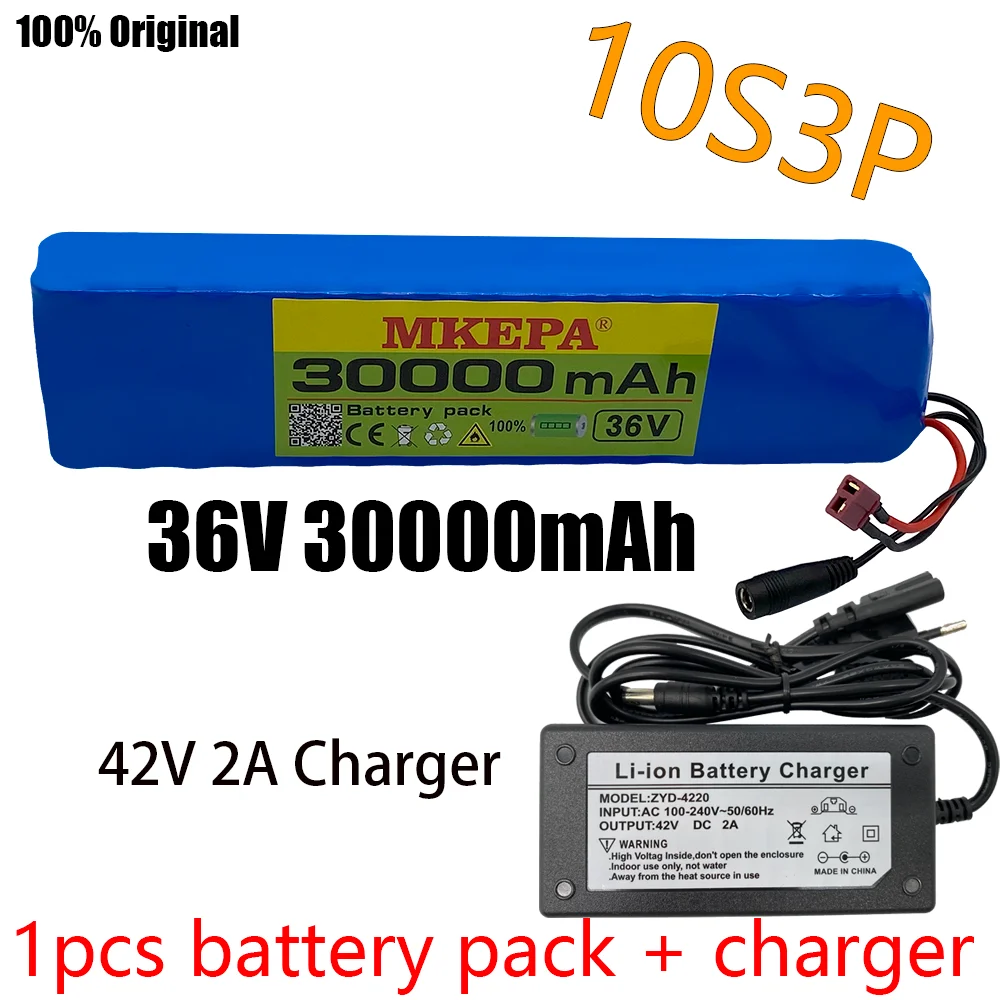 

36V 30Ah 600watt 10S3P lithium ion battery pack 15A BMS For xiaomi mijia m365 pro ebike bicycle scoot XT60 T Plug+charger