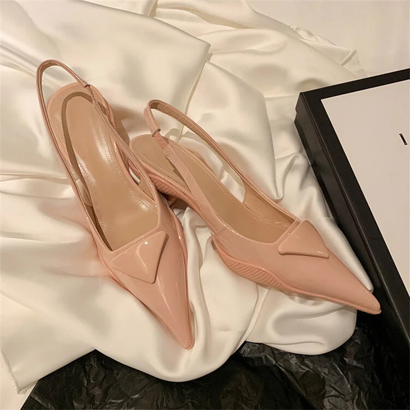 Summer Pointed Toe Women Sandals Leather Pink Fine Heels Girls Shoes Simple Slingback Ankle Strap Zapatos Mujer 
Summer Pointed Toe Women Sandals Leather Pink Fine Heels Girls Shoes Simple Slingback Ankle Strap Zapatos Mujer