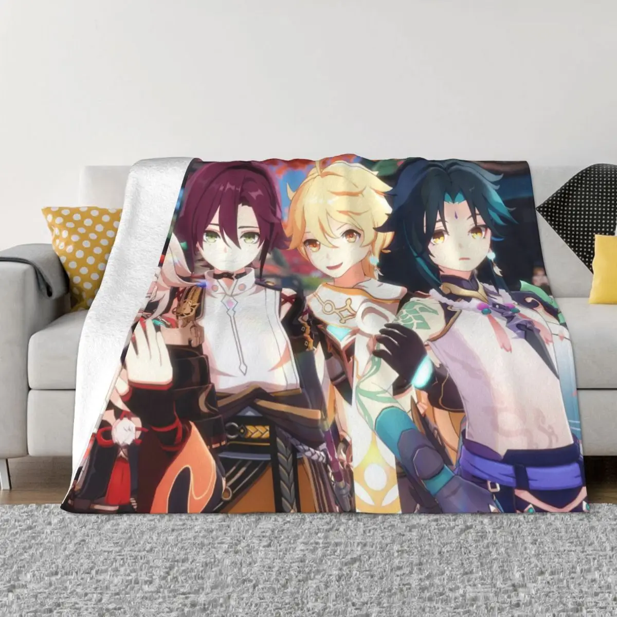 Teyvat Boys Xiao Aether Heizou Kazuha Blanket Cover Genshin Impact Anime Throw Blankets Summer Air Conditioning Bedspreads
Teyvat Boys Xiao Aether Heizou Kazuha Blanket Cover Genshin Impact Anime Throw Blankets Summer Air Conditioning Bedspreads