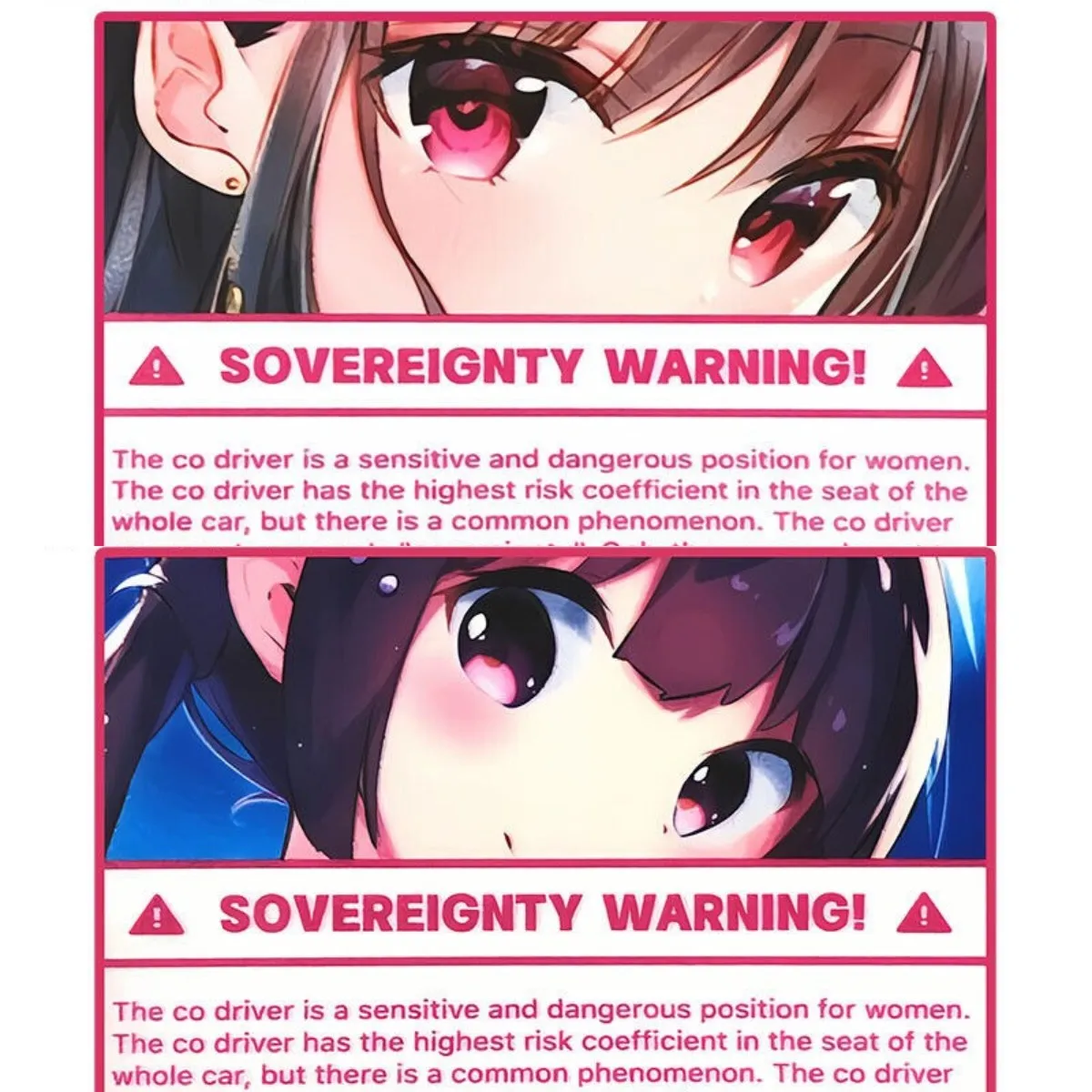 

Personalized Anime Warning CarStickers Japanese Car Auto-mobile Window Laptop Windshield Removable Decal Caution Sign Decoration