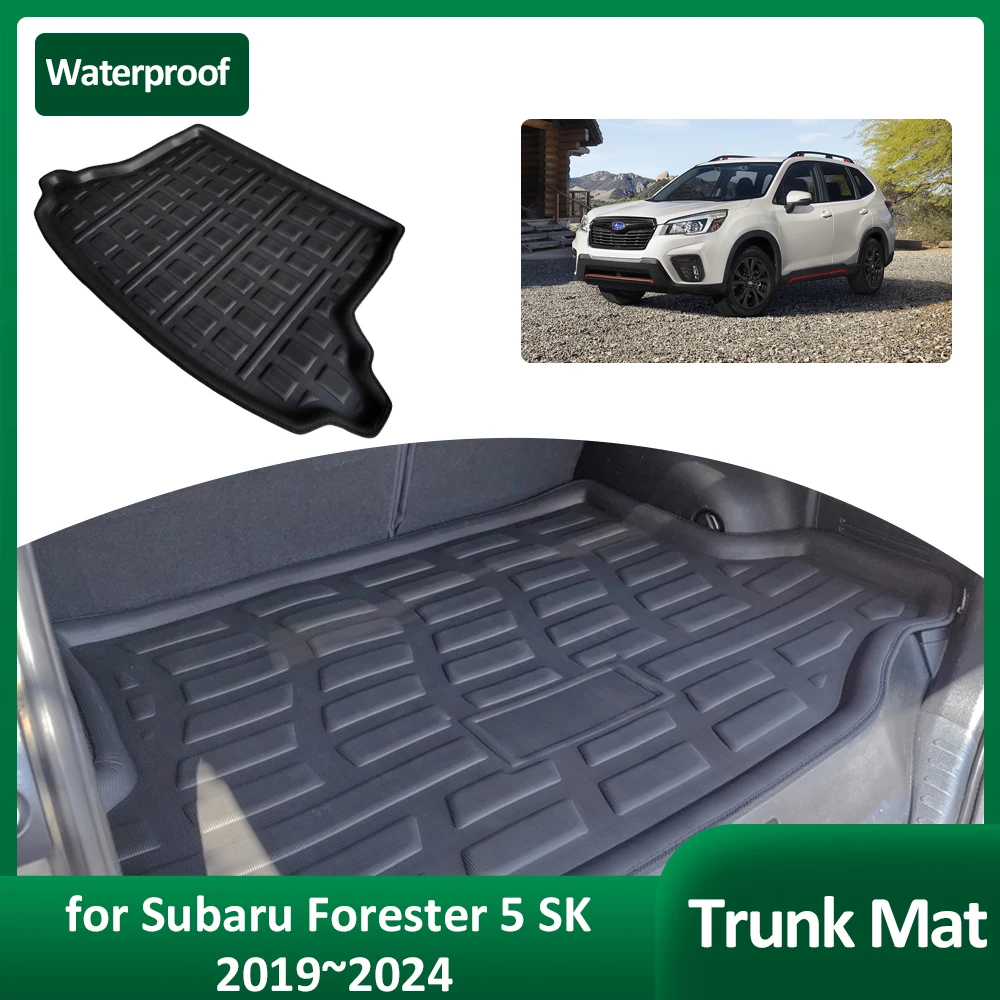 

Коврик для багажника автомобиля для Subaru Forester 5 SK 2019 ~ 2024 2020 2021, коврик для багажа, поднос, водонепроницаемый поднос для грузовой модели, чехол, аксессуары