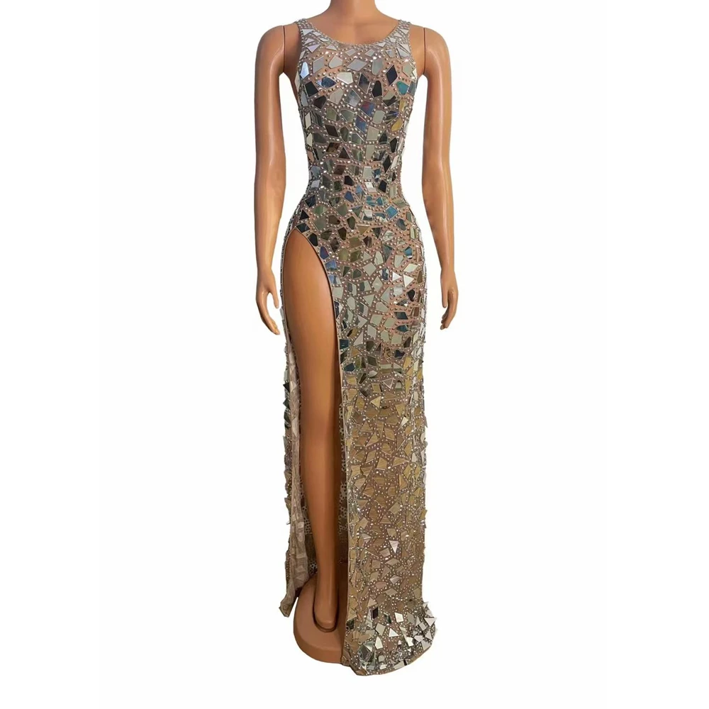 Sparkling Silver Glass Flakes Sexy Slit Long Evening Dresses Pageant Cream Tulle Evening Gown Competition Mermaid Anniversary
Sparkling Silver Glass Flakes Sexy Slit Long Evening Dresses Pageant Cream Tulle Evening Gown Competition Mermaid Anniversary