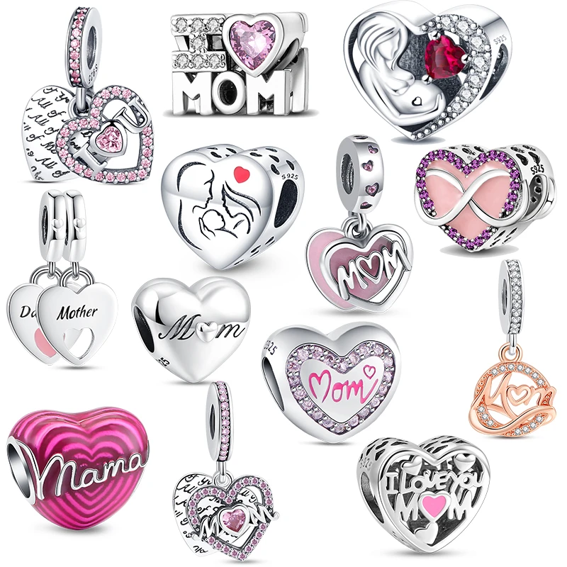 925 Sterling Silver I Love Mom Heart Double Dangle Mama Charm Bead Fit Original Pandora Bracelet Fashion Jewelry Gift For Women
925 Sterling Silver I Love Mom Heart Double Dangle Mama Charm Bead Fit Original Pandora Bracelet Fashion Jewelry Gift For Women