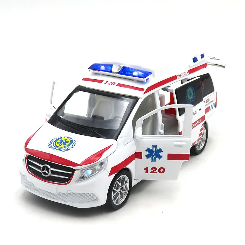 1:32 Benz Ambulance High Simulation Diecast Metal Alloy Model Car Pull Back Sound Light Car Children Gift Collection
1:32 Benz Ambulance High Simulation Diecast Metal Alloy Model Car Pull Back Sound Light Car Children Gift Collection