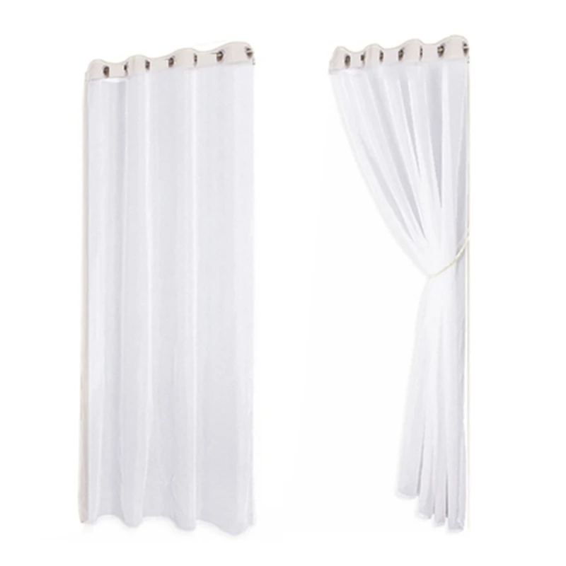 

2Pcs White Tulle Curtains Drapes Living Room Waterproof Pergola Patio Curtains 132X243cm