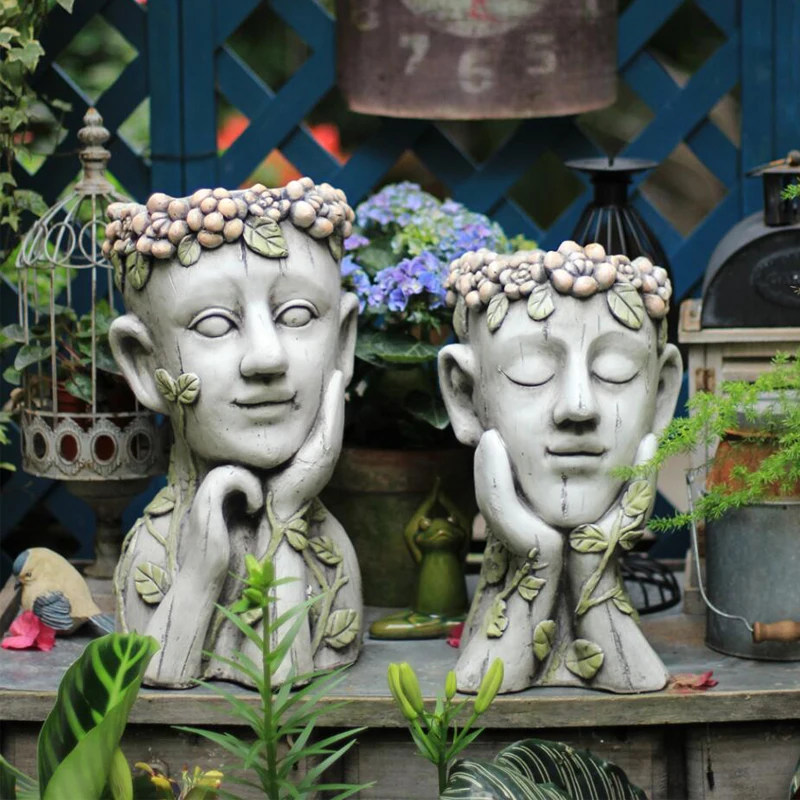 Outdoor Meditation Head Flower Pot Portrait Statue Ornaments Gardening Grocery Decoration Craft Villa Park Figurines Accessories
Outdoor Meditation Head Flower Pot Portrait Statue Ornaments Gardening Grocery Decoration Craft Villa Park Figurines Accessories
