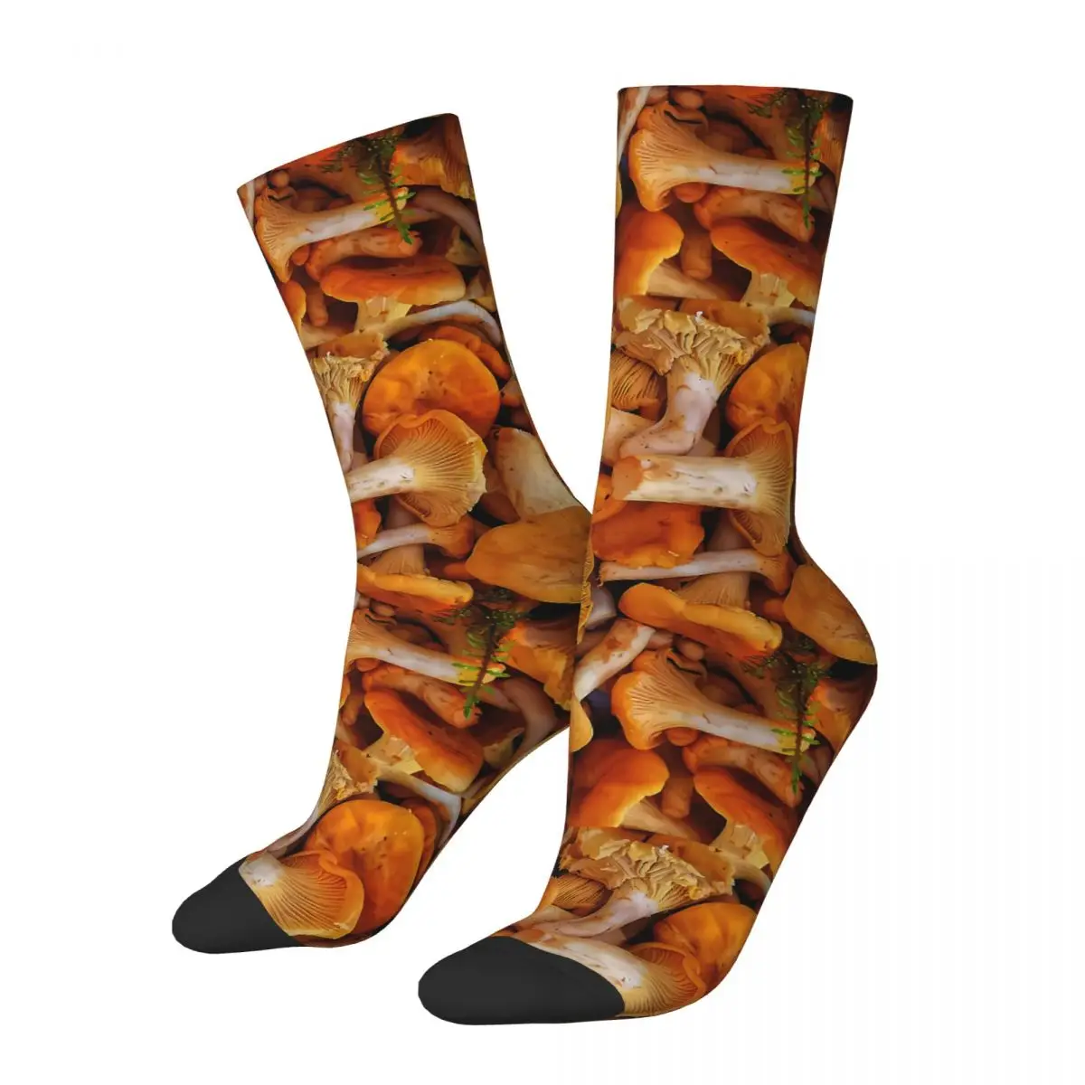 

Funny Crazy Sock for Men Edible Chanterelle Mushrooms Vintage Mushroom Quality Pattern Printed Crew Sock Casual Gift