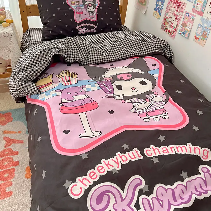 Kawaii Kuromi Dormitory Three-Piece Set Anime Cartoon Sheets Quilt Cover Pillowcase Domestic Double Bed Set of Four Girls Gift
Kawaii Kuromi Dormitory Three-Piece Set Anime Cartoon Sheets Quilt Cover Pillowcase Domestic Double Bed Set of Four Girls Gift