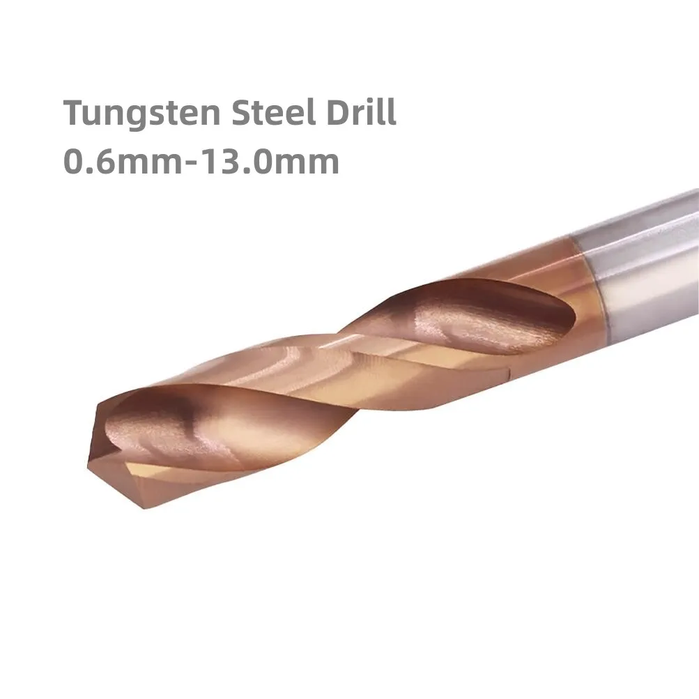 

1PCS Carbide Drill Bits HRC50 Straight Shank 0.6mm-13.0mm Tungsten Steel CNC Metal Hole Machining Drilling Tools