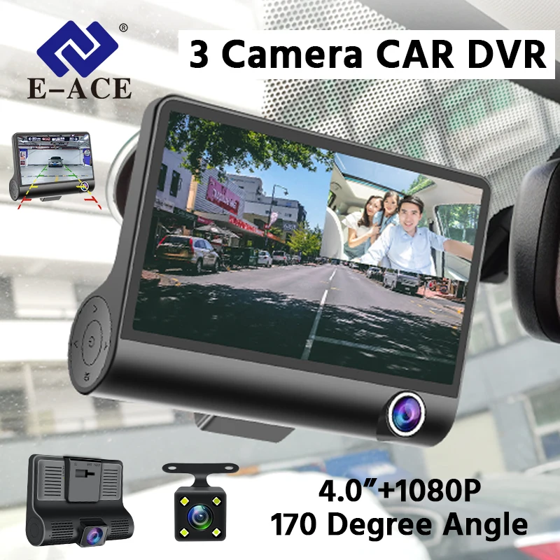 

E-ACE B28 Автомобильный видеорегистратор 1080P, видеорегистратор с тремя камерами ночного видения, Автомобильные видеорегистраторы для автомобилей