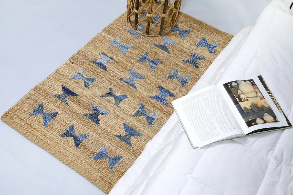 2x4 фута ковры ручной работы натуральный джут и смесь шерсти коврик тканый двусторонний ковер и коврик