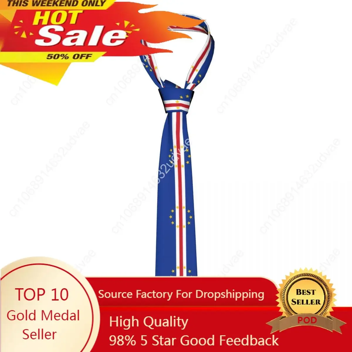 

Tie For Men Formal Skinny Neckties Classic Men's Cape Verde Flag Wedding Tie Gentleman Narrow