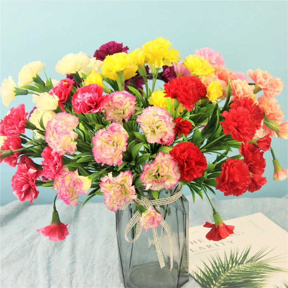 10 Head Carnation Artificial Flowers Bouquet Plastic Silk Fake Flowers Simulation Plants Decor For Wedding Garden Window Table
10 Head Carnation Artificial Flowers Bouquet Plastic Silk Fake Flowers Simulation Plants Decor For Wedding Garden Window Table