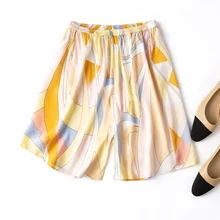 Beach Style Shorts Women Natural Silk 2022 New Spring Summer Cross-pant HIGH Waist Print Elastic Waist Poplin Woman Pants
Beach Style Shorts Women Natural Silk 2022 New Spring Summer Cross-pant HIGH Waist Print Elastic Waist Poplin Woman Pants
