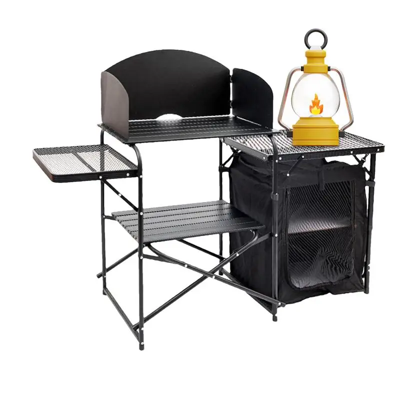 Camping Kitchen Station Folding Camping Aluminum Alloy With Weatherboard Multifunctional For BBQ Beach Hiking Camping Fishing
Camping Kitchen Station Folding Camping Aluminum Alloy With Weatherboard Multifunctional For BBQ Beach Hiking Camping Fishing