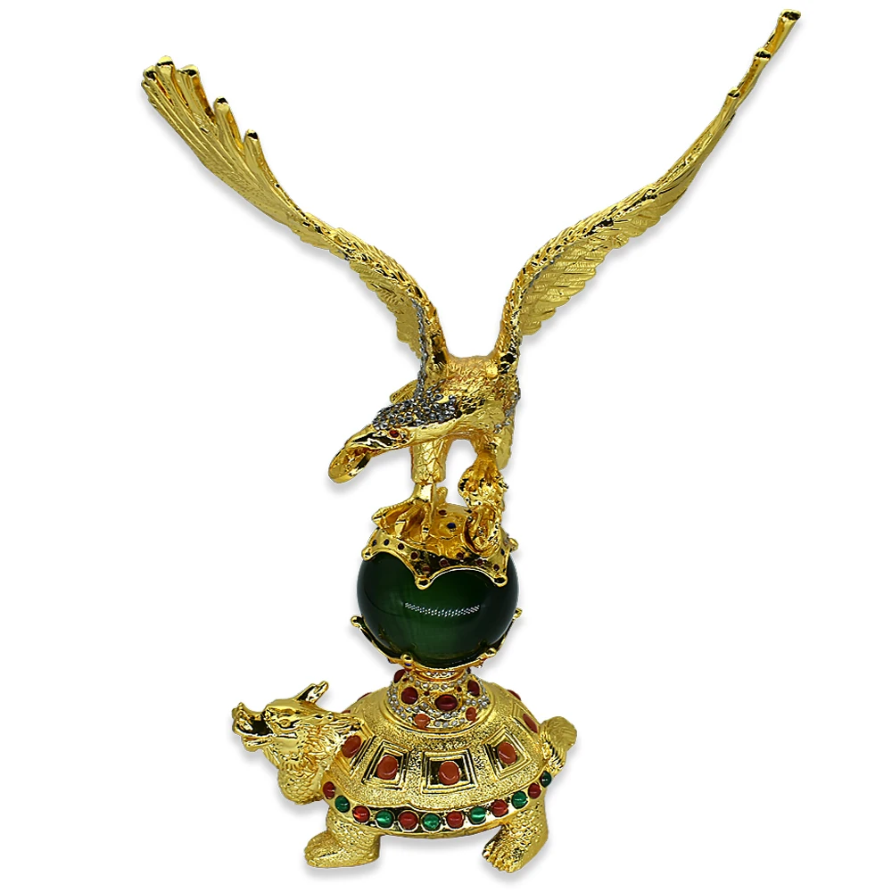Chinese Black Tortoise Sapphire Emerald Eagle Green blue red gemstone Metal Ornaments Crafts Antique collection home decoration
Chinese Black Tortoise Sapphire Emerald Eagle Green blue red gemstone Metal Ornaments Crafts Antique collection home decoration