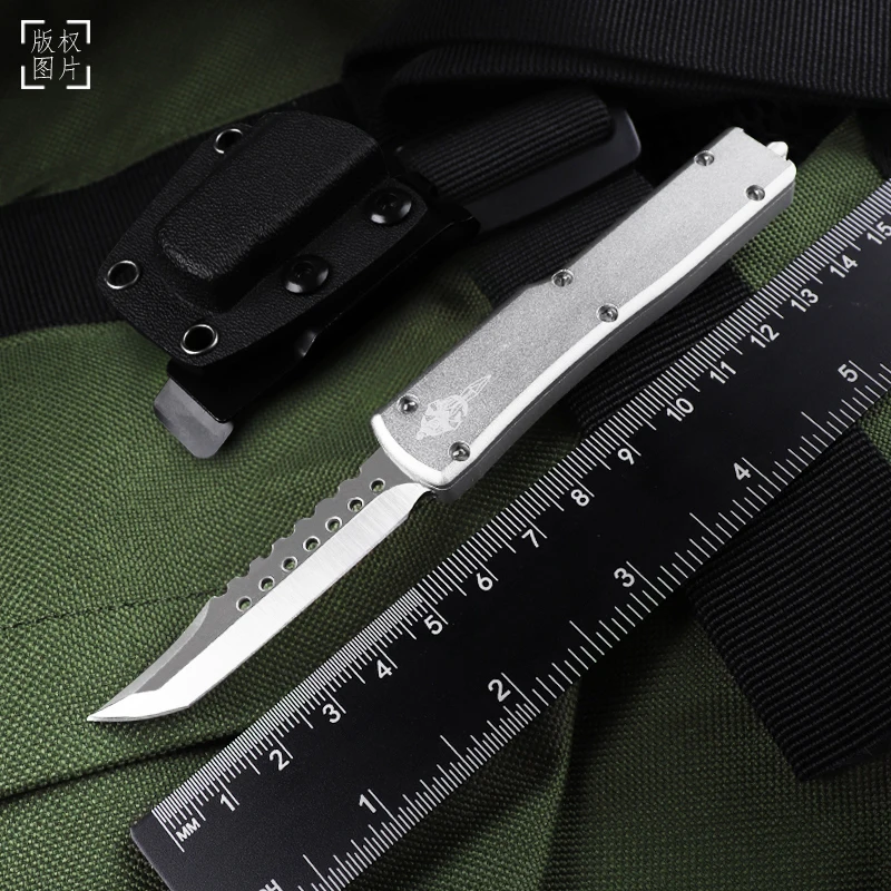 

Серебряный нож UTX 70 UTX70 микро ультра мини OTF Tech тактический карманный нож UTX-70 D2 лезвие Hellhound CNC T6 EDC оборудование для самообороны