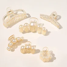 Luxury Trendy Pearls Hairpins Hair Ornaments Shiny Big Pearls Acrylic Crab Hair Claws For Women Girl Accessories Headwear 
Luxury Trendy Pearls Hairpins Hair Ornaments Shiny Big Pearls Acrylic Crab Hair Claws For Women Girl Accessories Headwear