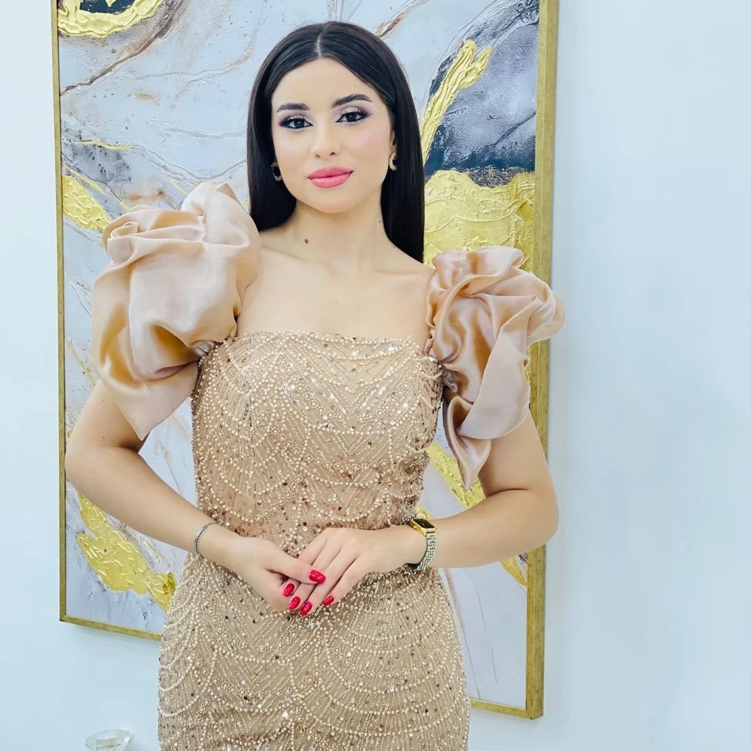 Sansa Customized Beaded Ball Gown Prom Dresses Square Collar فساتين للمناسبات الخاصة Mermaid vestidos de fe 5 S4dd2621965444826bfd751906281a7540