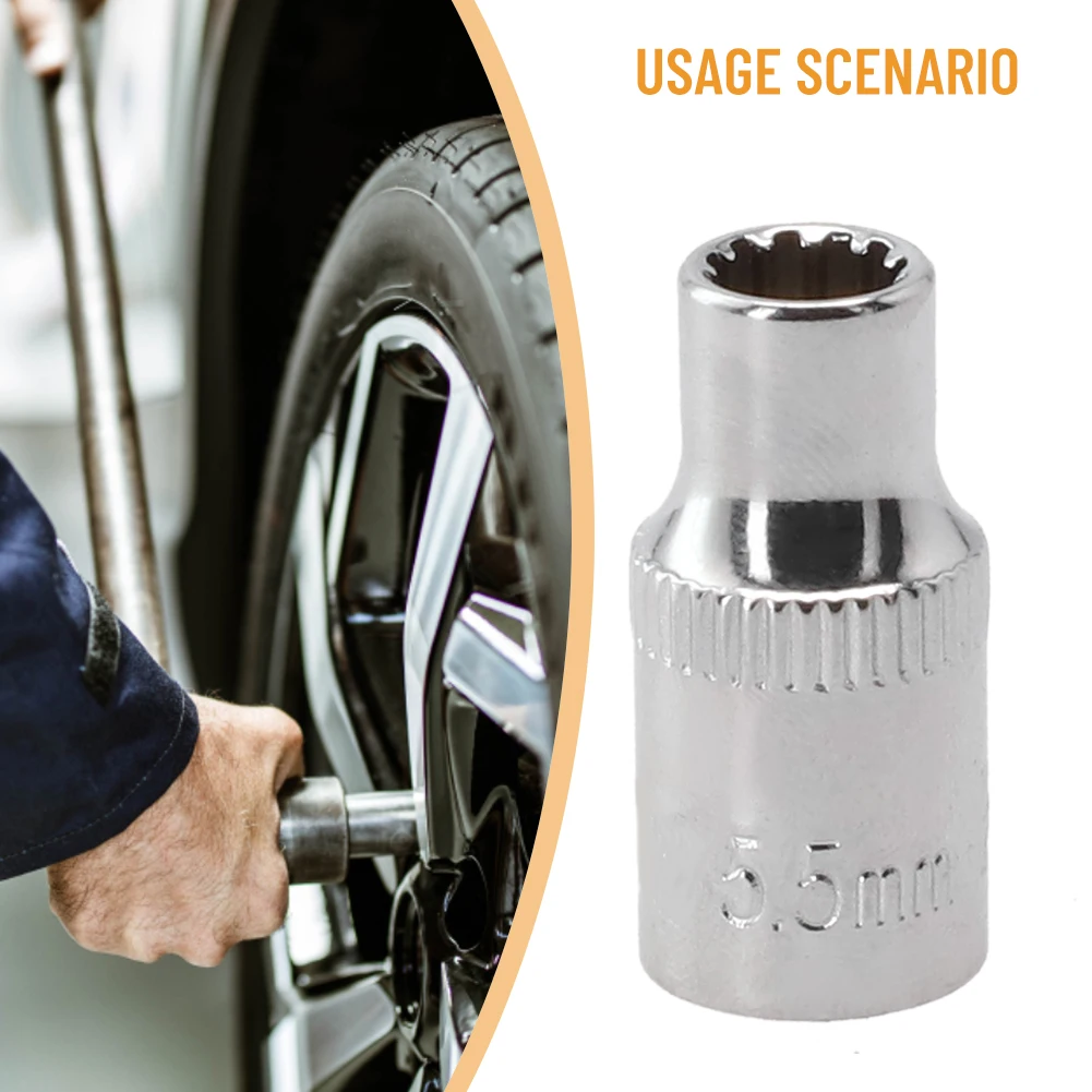 Silver 12 Point Mirror Short Socket Head 1/4 Drive Torx Bit Ratchet Wrench Adapter Ratchet Wrench Adapter Tool Part
Silver 12 Point Mirror Short Socket Head 1/4 Drive Torx Bit Ratchet Wrench Adapter Ratchet Wrench Adapter Tool Part