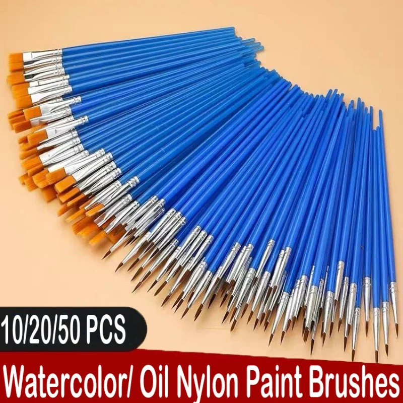 10/20/50 PCS Painting Brushes Set Art Round Flat Hair Nylon Hair Paint Brush for Oil Acrylic Watercolor for Kids Art Supplies
10/20/50 PCS Painting Brushes Set Art Round Flat Hair Nylon Hair Paint Brush for Oil Acrylic Watercolor for Kids Art Supplies