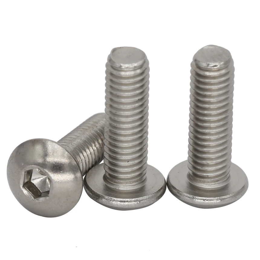 

M4 M4*50/60/70/80 M4x50/60/70/80 304 316 Stainless Steel 304ss 316ss DIN7380 Mushroom Round Hex Hexagon Socket Button Head Screw