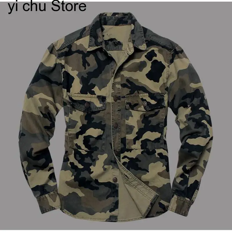 

New Mountain Camouflage Shirts Military Shirt Long Sleeve Jackets Camouflage Uniform Desert Jungle Men's Tops Mens Clothing