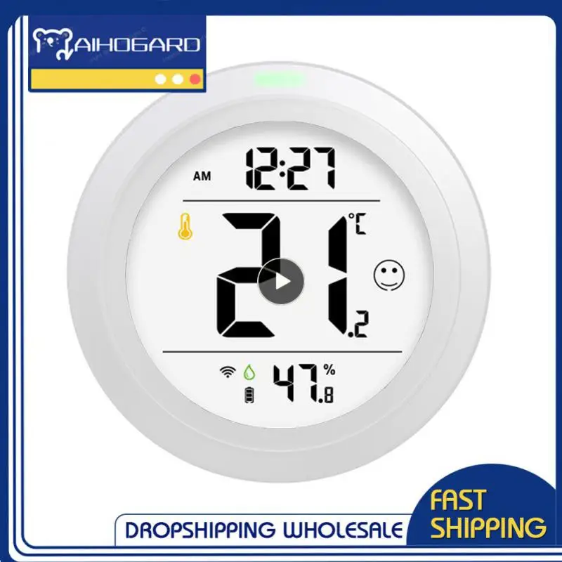 Tuya Smart WIFI Temperature And Humidity Sensor Indoor Hygrometer Thermometer bluetooth-compatible With Alexa Assistant
Tuya Smart WIFI Temperature And Humidity Sensor Indoor Hygrometer Thermometer bluetooth-compatible With Alexa Assistant