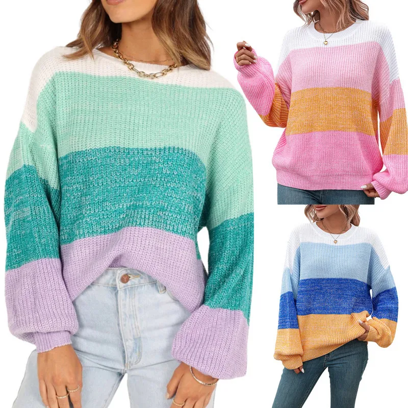 Fashion Women Sweaters 2023 Autumn Winter Clothes y2k Contrast Color Long Sleeve Loose Pullovers Female Clothing Streetwear
Fashion Women Sweaters 2023 Autumn Winter Clothes y2k Contrast Color Long Sleeve Loose Pullovers Female Clothing Streetwear
