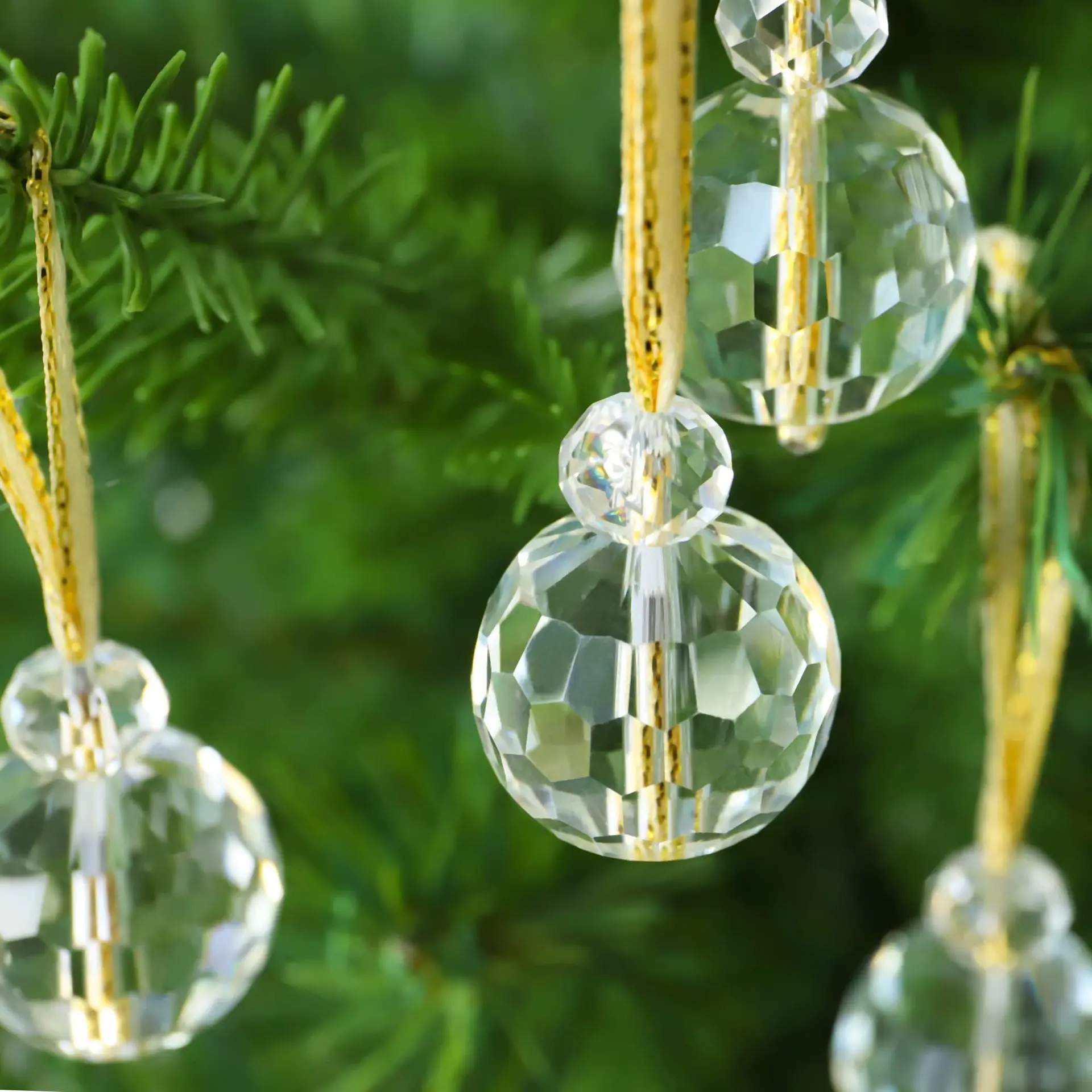 

2024 Christmas Tree Decorations Clear Crystal Balls Ornaments Suncatcher Hanging Crystal Ornament Xmas Party Home Decor 12 Pcs