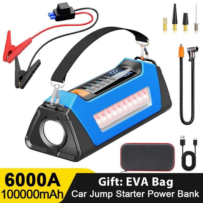 6000A Car Jump Starter Power Bank Pump Petrol Diesel Auto Starting Device Charger Booster Battery Tire Inflator Air Compressor
6000A Car Jump Starter Power Bank Pump Petrol Diesel Auto Starting Device Charger Booster Battery Tire Inflator Air Compressor