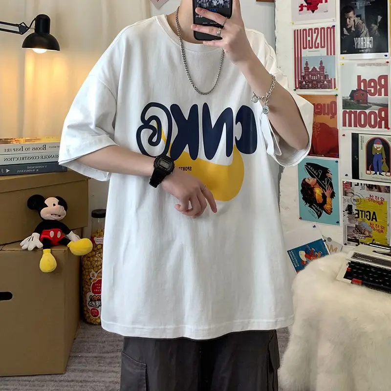 Summer Korean Style Personalized Printed Men's Short-sleeved T-shirt New Japanese Style Ins Trend Loose Casual Half-sleeved Top
Summer Korean Style Personalized Printed Men's Short-sleeved T-shirt New Japanese Style Ins Trend Loose Casual Half-sleeved Top