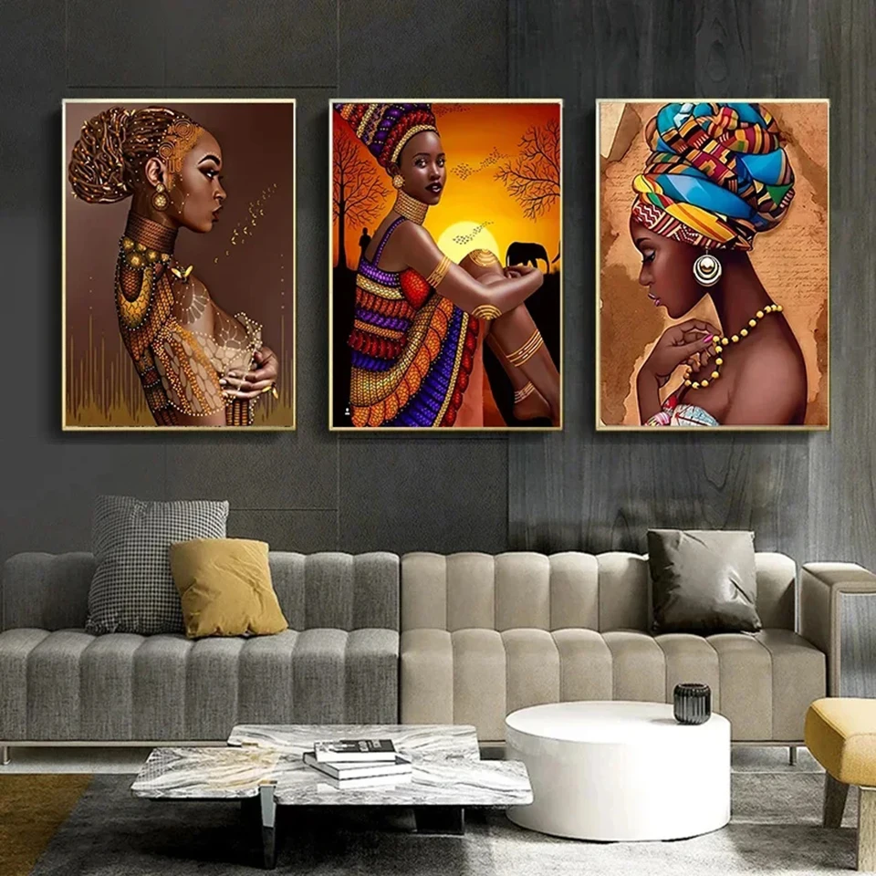 

Красивая Черная алмазная живопись для африканских женщин, новинка 2024, полностью квадратная/круглая Алмазная вышивка «сделай сам», большой размер