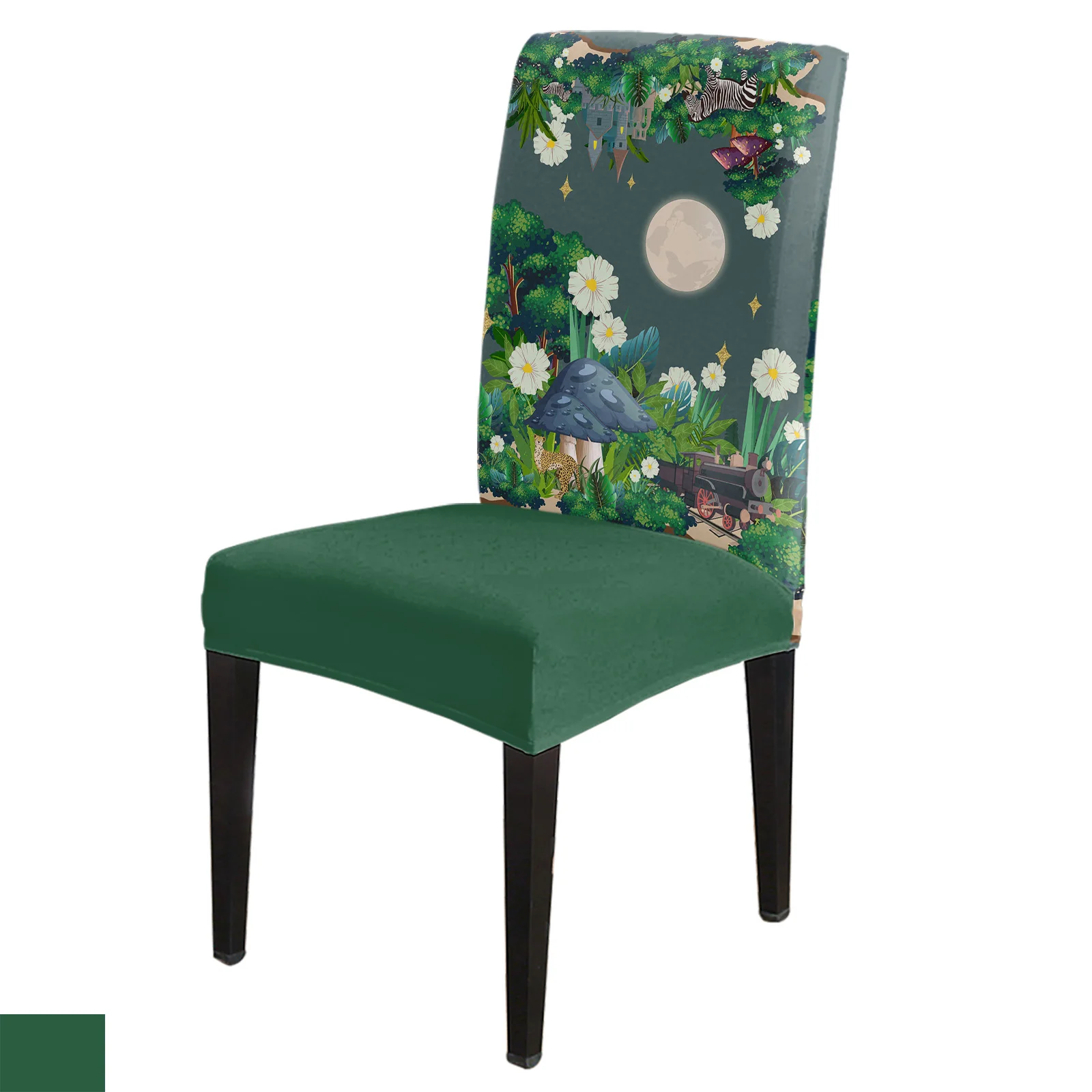 

Jungle Tropical Plant Dining Chair Cover 4/6/8PCS Spandex Elastic Chair Slipcover Case for Wedding Hotel Banquet Dining Room