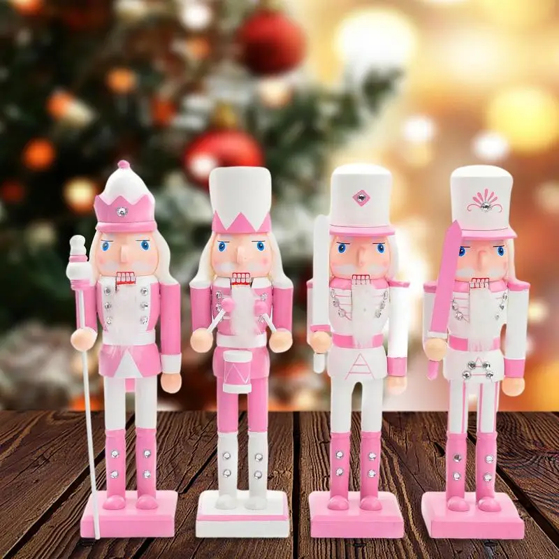 

Pink Nutcracker Traditional King Soldier Figures Nutcracker Decorations Wooden Collectible Nutcracker Figures Festive Ornament