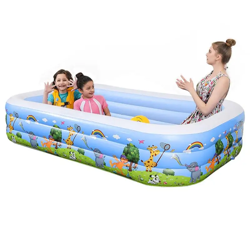 

Kids Inflatable Pool Foldable Blow Up Pool For Outdoor Space-Saving Swimming Pool For Family Thickened Inflatable Pool For