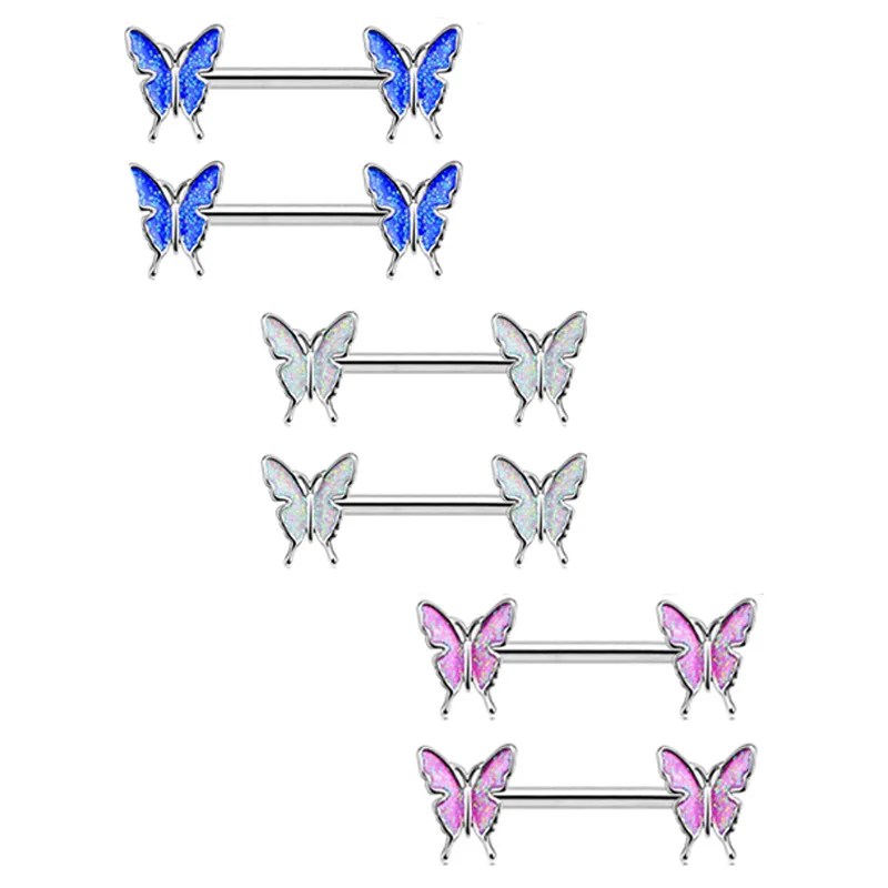 

Кольца для сосков в форме бабочки и капли, ювелирные изделия из нержавеющей стали для пирсинга груди и ногтей