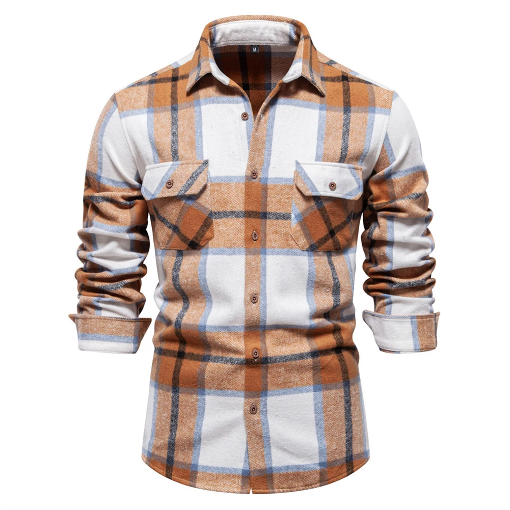 Classic Double Pockets Top Thicken Plaid Shirt Over Jacket for Men Autumn and Winter Dark blue Khaki Green Black Light blue
Classic Double Pockets Top Thicken Plaid Shirt Over Jacket for Men Autumn and Winter Dark blue Khaki Green Black Light blue