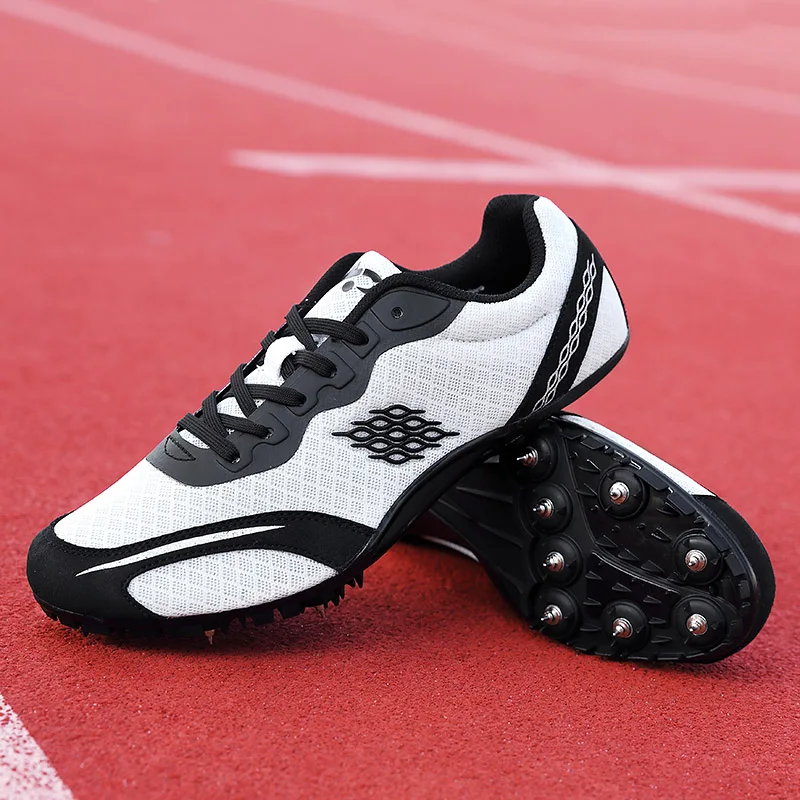 

Men Short and Medium Distance Running Spikes Shoes Track and Field Events Competition Professional Athletic Sprint Nail Shoes