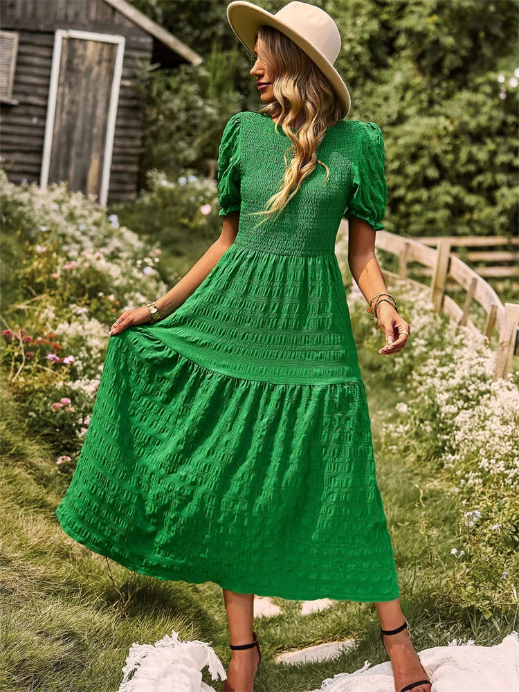 Платье женское длинное ТРАПЕЦИЕВИДНОЕ с круглым вырезом и коротким рукавом
Платье женское длинное ТРАПЕЦИЕВИДНОЕ с круглым вырезом и коротким рукавом