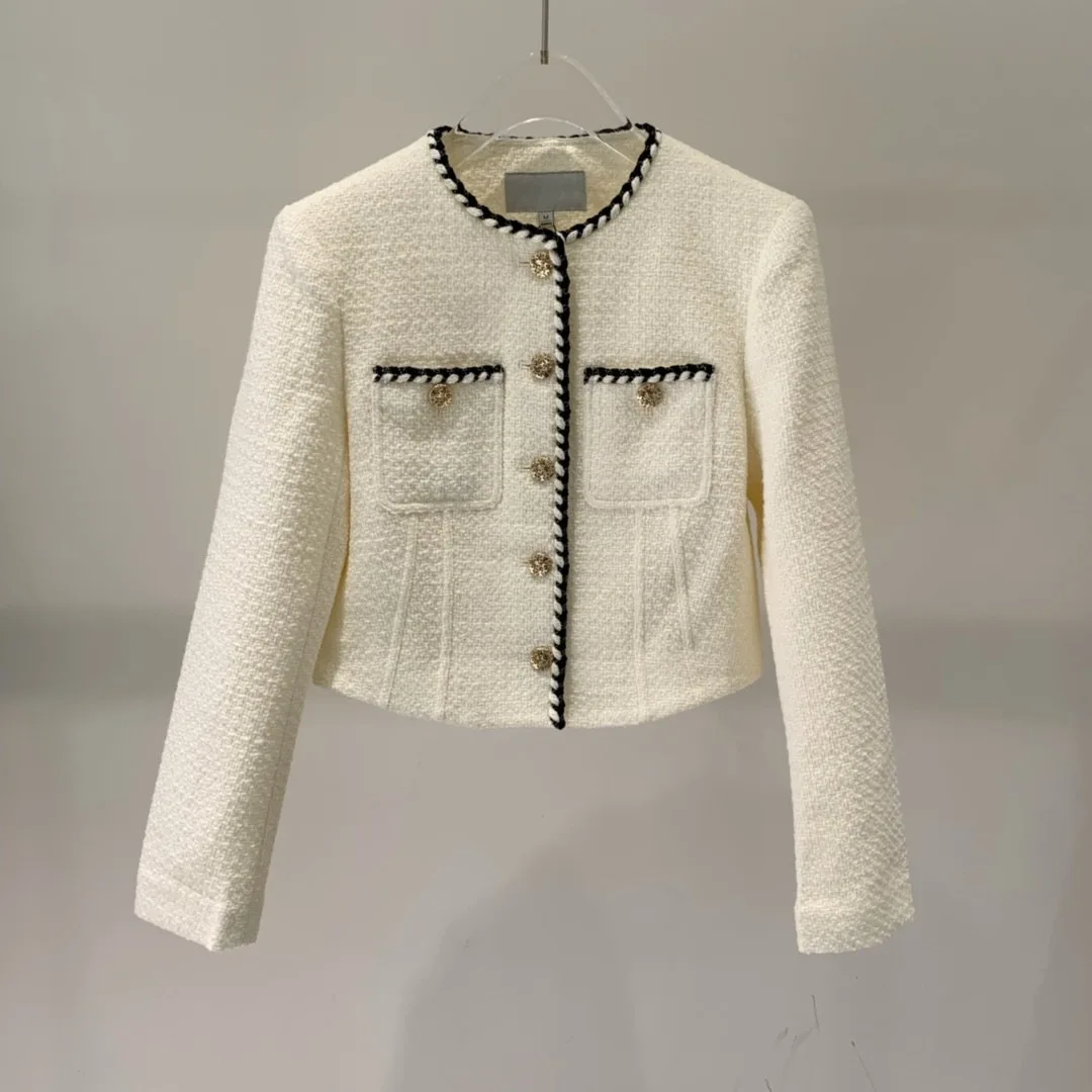 Spring Autumn 2023 Black White New Popular Round Neck Short Coat Women Runway Female Outwear Jacket Party
Spring Autumn 2023 Black White New Popular Round Neck Short Coat Women Runway Female Outwear Jacket Party