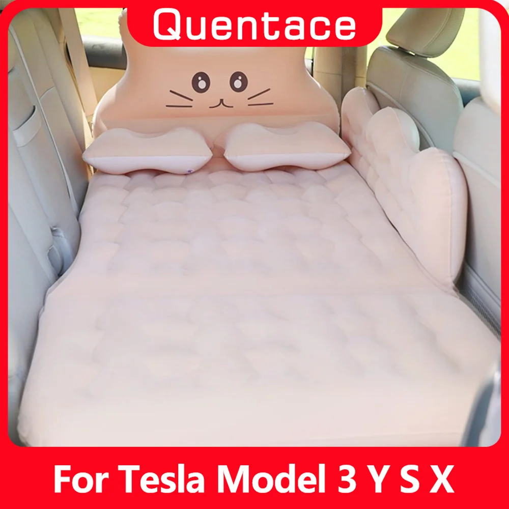 

Car Air Mattress Back Seat Inflatable Bed Camping Travel Flocking Sleeping Cushion Trunk Pad for Tesla Model 3 Y S X SUV Sedan