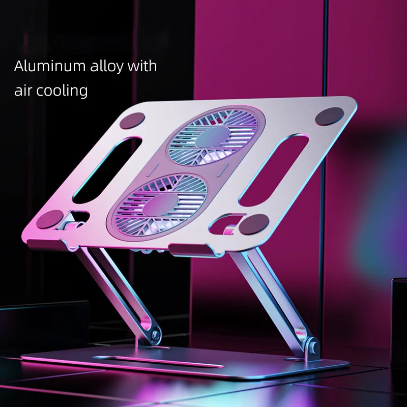 Two Fan Cooling Adjustable Height Collapsible Aluminum Alloy Laptop Stand Portable Tablet Holder
Two Fan Cooling Adjustable Height Collapsible Aluminum Alloy Laptop Stand Portable Tablet Holder