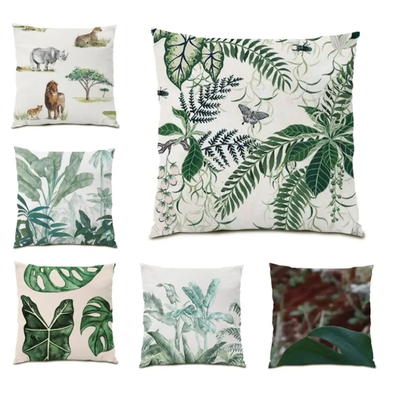 

Tropical Plant Leaves Cushion Cover Double Sided Pillow Cover Nordic Modern Pillowcase Home Sofa Decor 45x45cm Cojines F1229