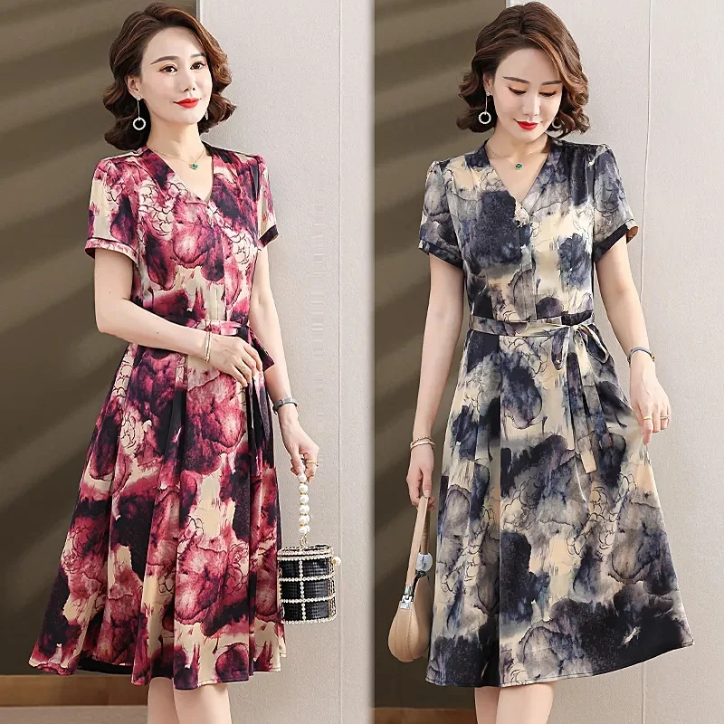 Mother Summer Age Reduction Skirt Floral Dress 2023 New Middle-Aged Elderly Temperament Fashion Summer Dress Belly Cover Skirt X
Mother Summer Age Reduction Skirt Floral Dress 2023 New Middle-Aged Elderly Temperament Fashion Summer Dress Belly Cover Skirt X