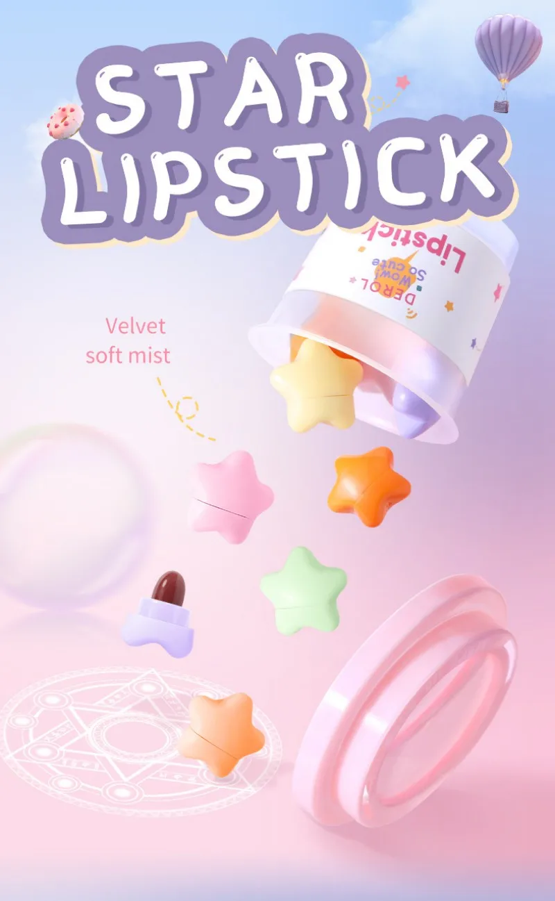 Cute Mini Lipstick Set Makaron Matte Velvet Capsule Star Design Sexy Lip Makeup Lasting Waterproof Lip Tint Girl Gift Cosmetics
Cute Mini Lipstick Set Makaron Matte Velvet Capsule Star Design Sexy Lip Makeup Lasting Waterproof Lip Tint Girl Gift Cosmetics